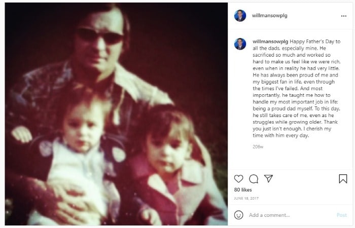 Will Manso sitting on the lap of his dad alongside his younger sister. How old is Manso as of now?